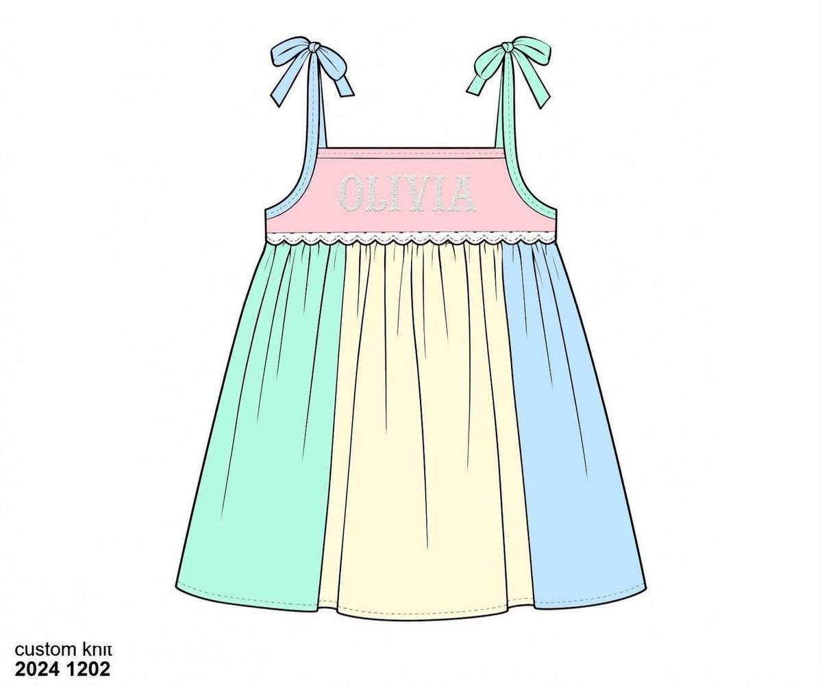 Pre Order 152: Colorblock- Girls Knit Dress
