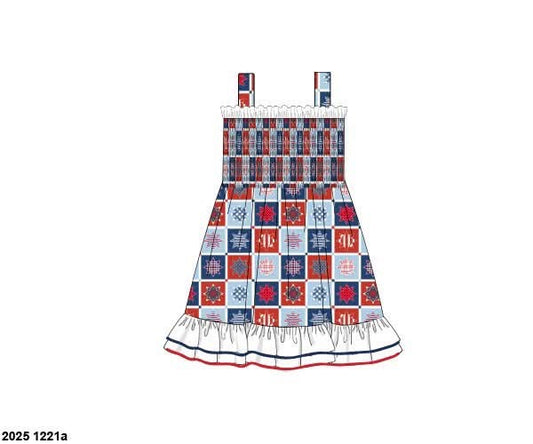 Pre Order 137: Patriotic Patchwork- Girls Woven Dress