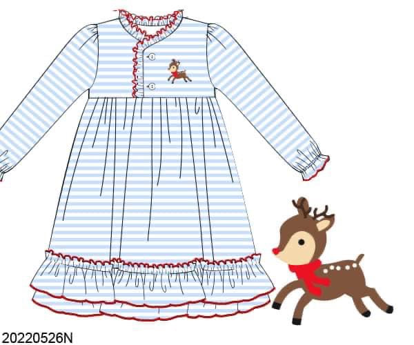 RTS: Fun Lounge- Reindeer Girls Gown