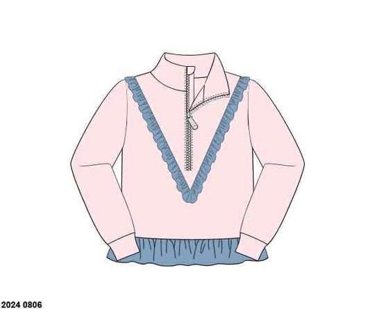 RTS: Hallie & Hudson- Girls Quarter Zip Pullover