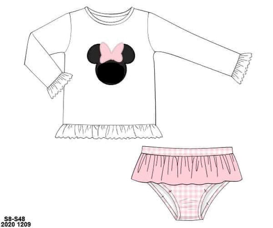 RTS: Girls Only- Mouse 2pc Rash Guard Swim