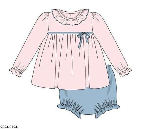 RTS: Hallie & Hudson- Girls Knit Bloomer Set