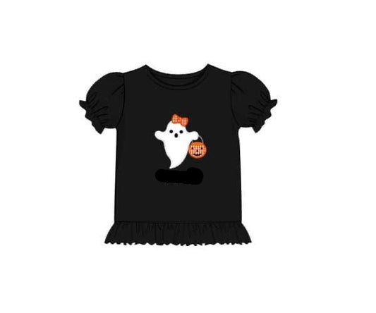 RTS: Halloween Shirt Only- Girls Trick or Treat Ghost
