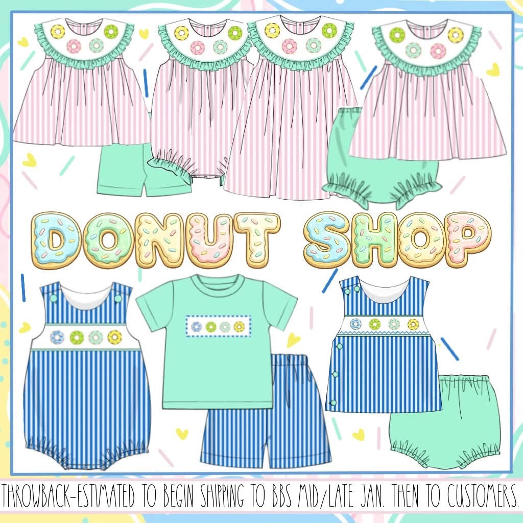 Throwback Pre Order: Donut Shop- Boys Knit Diaper Set