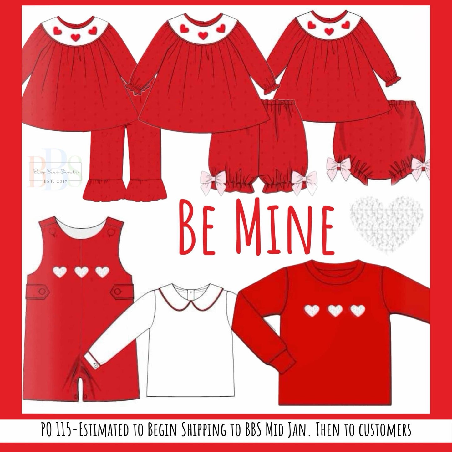 RTS: Be Mine- Girls Swiss Dot Pant Set