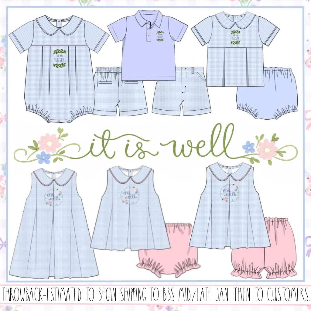 Throwback Pre Order: It Is Well- Boys Woven Bubble