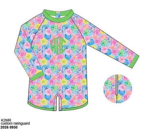Pre Order 151: Swim Safe Sand Dollars- Boys 1pc Rashguard