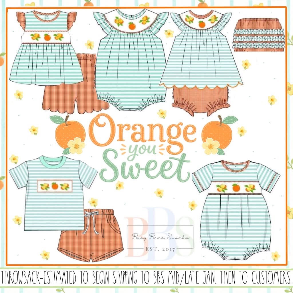 Throwback Pre Order: Orange You Sweet- Boys Knit Bubble