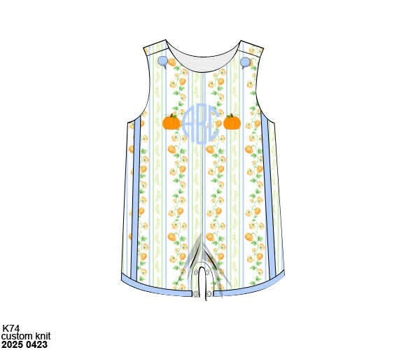 Pre Order 141: Pumpkin Vines- Boys Knit Shortall