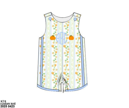 Pre Order 141: Pumpkin Vines- Boys Knit Shortall