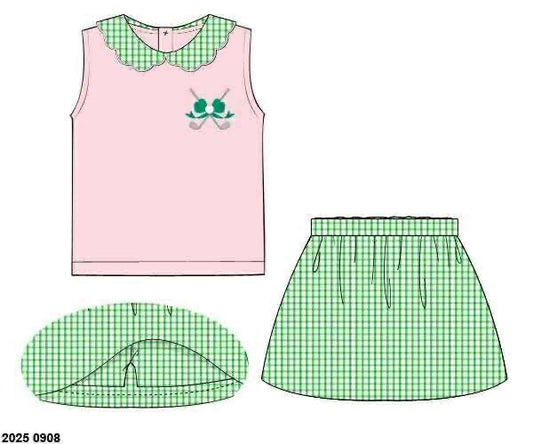 Pre Order 133: Top Golf- Girls Woven Skort Set