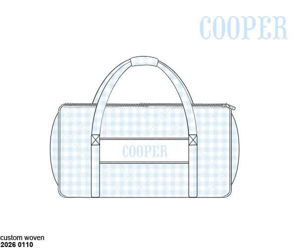 Pre Order 139: Baby Blue Gingham- Smocked Duffle Bag