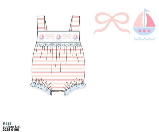 RTS: Sail Away- Girls Knit Bubble
