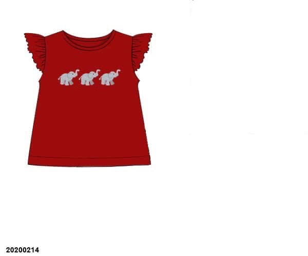 RTS: Girls French Knot Elephant Shirt