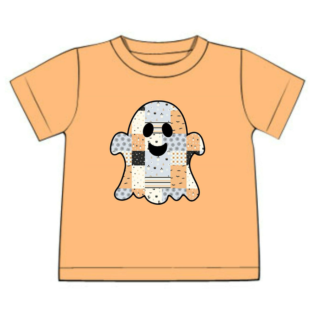 RTS: Spooky Patchwork- Boys Knit Appliqué Shirt