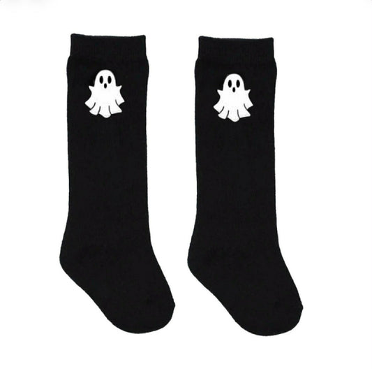 RTS: Halloween Layer- Boys Black Ghost Socks