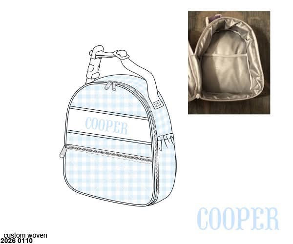 Pre Order 139: Baby Blue Gingham- Smocked Lunchbox