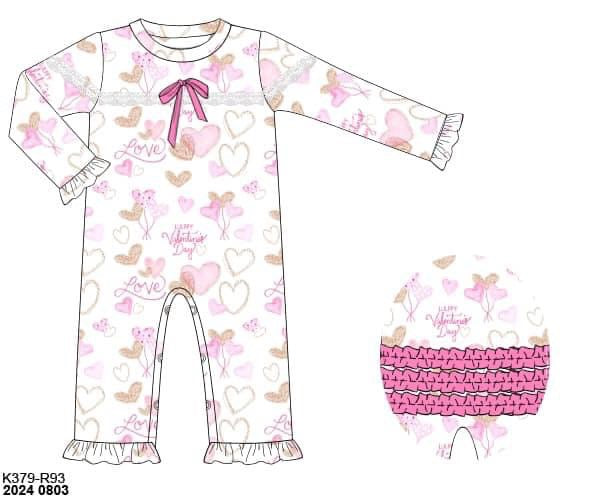RTS: Valentine Lounge- Heart Balloons Girls 1pc Knit Set