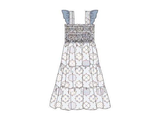 Pre Order 151: Coastal Charm- Mom/Mini Woven Midi Dress