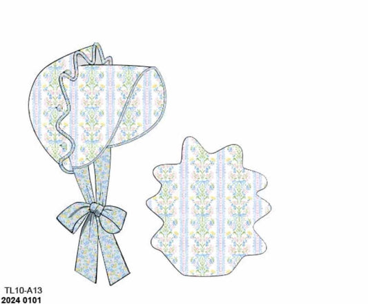 Pre Order 134: Matilda Floral & Plaid- Girls Woven Bonnet