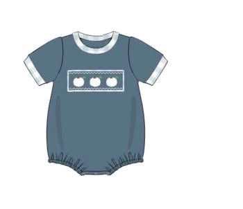 Pre Order 141: White Pumpkins- Boys Knit Bubble