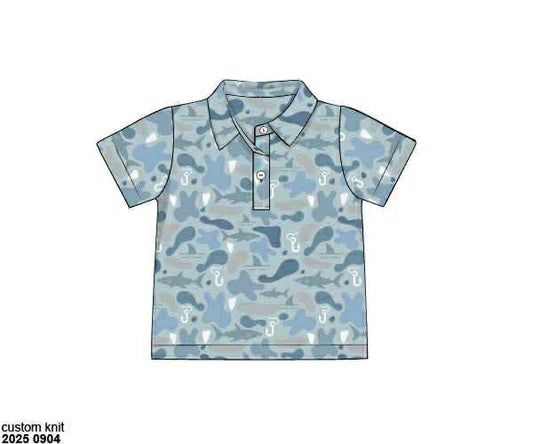 RTS:  Can't Sea Me- Boys Knit Polo