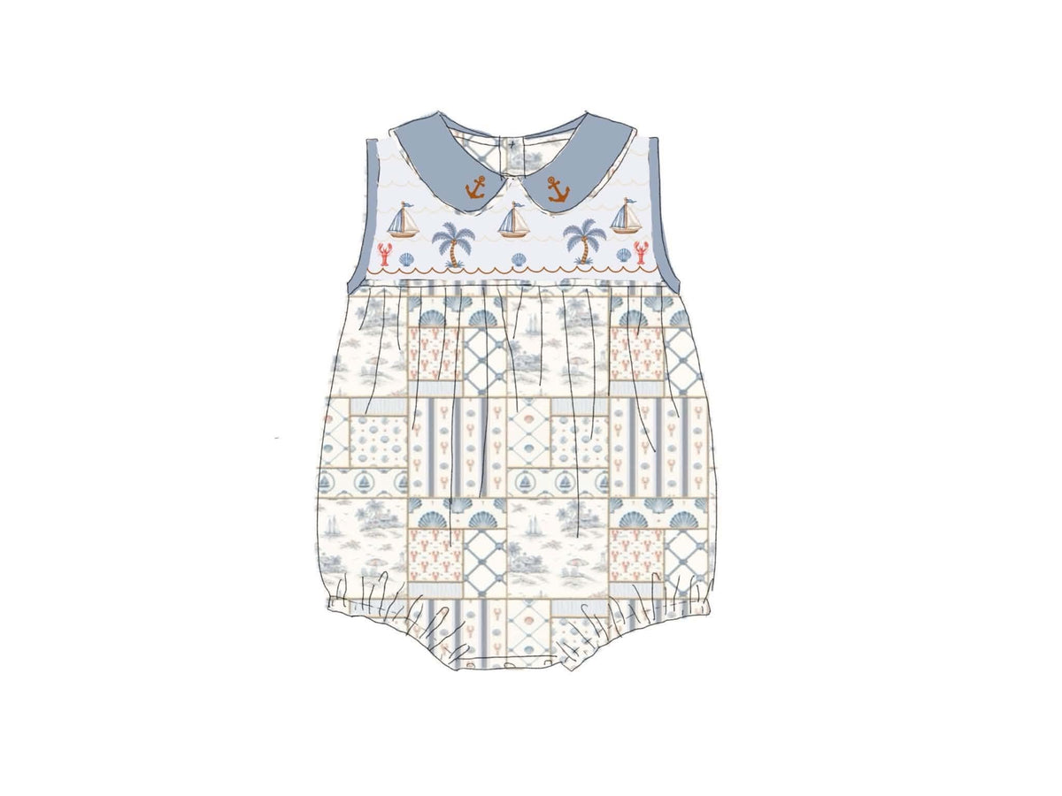 Pre Order 151: Coastal Charm- Boys Smocked Knit Bubble