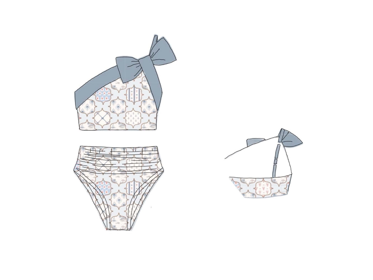 Pre Order 151: Coastal Charm- Mom/Mini 2pc Rashguard Swim
