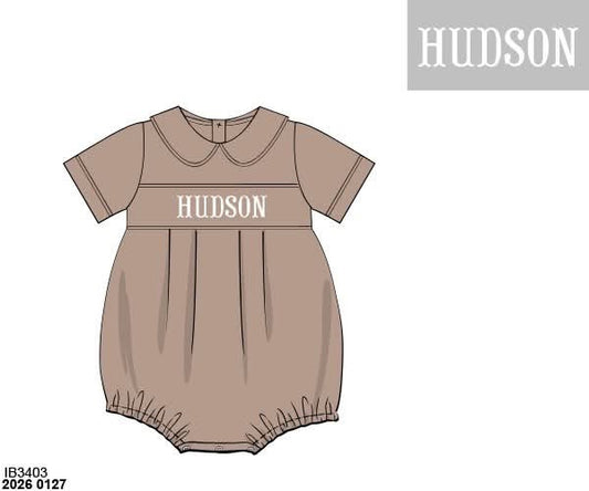 Pre Order 141: Harvest Hues- Boys Woven Name Smock Bubble