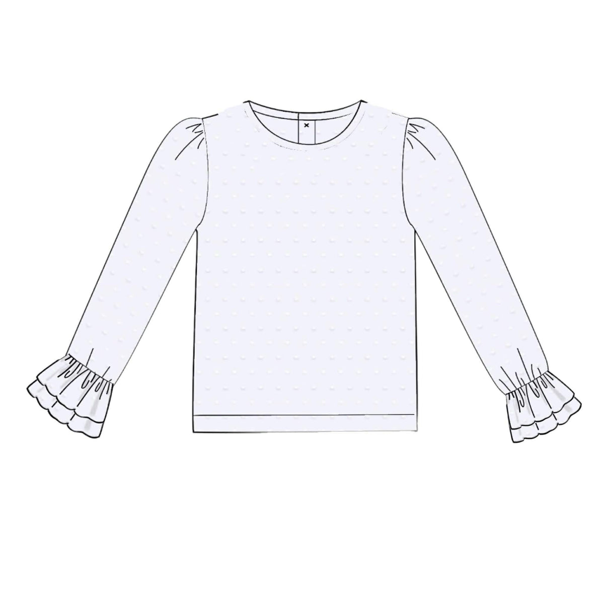RTS: Halloween Layers- Girls White Swiss Dot Shirt