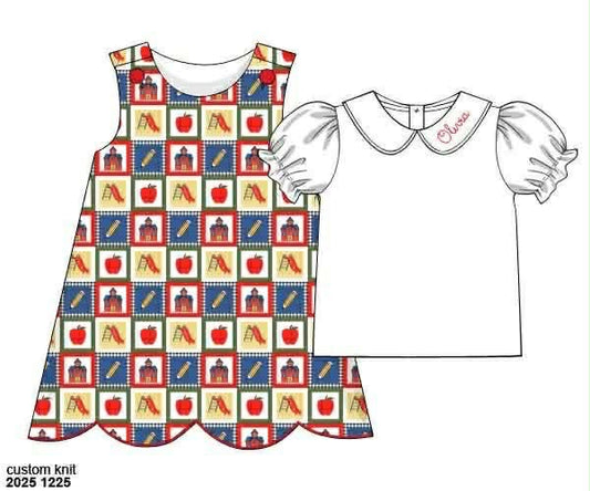 Pre Order 139: Schoolhouse Patchwork- Girls Woven Dress