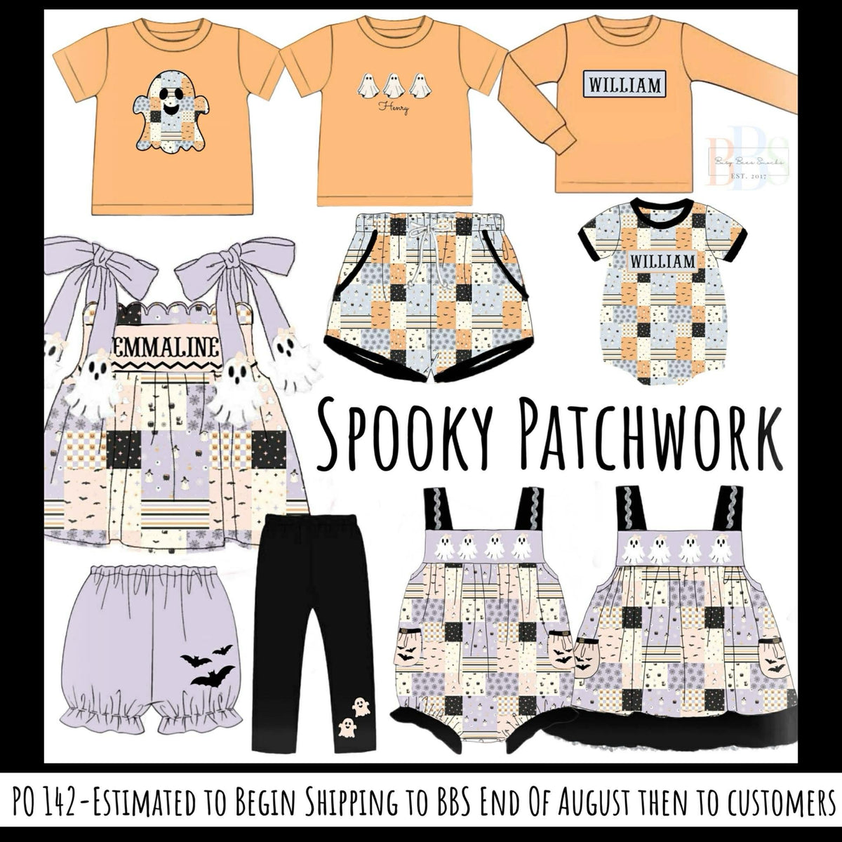 RTS: Spooky Patchwork- Boys Knit Embroidered Shirt