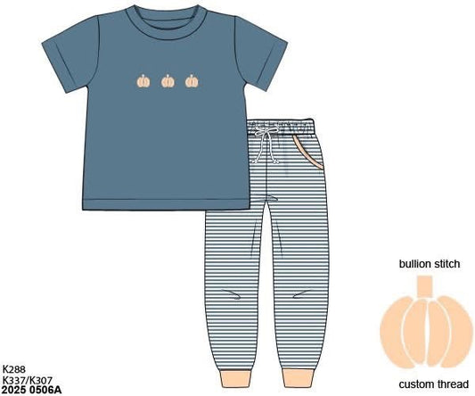 Pre Order 141: Bullion Pumpkins- Boys Knit Jogger Set