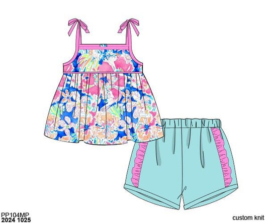 RTS: Paradise Garden- Girls Knit Shortie Set