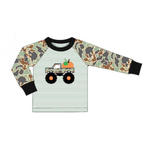 RTS: Camo Pumpkin- Boys Knit Shirt