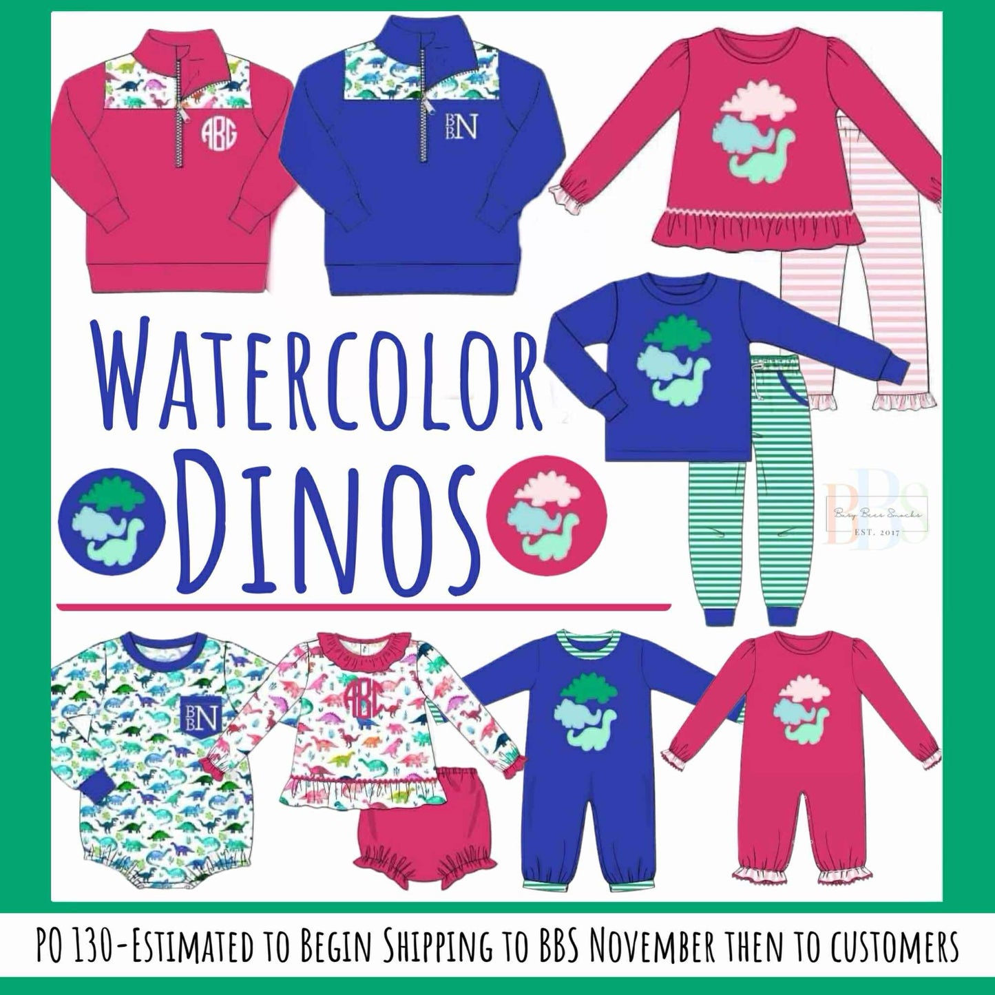 RTS: Watercolor Dinos- Boys Knit Pullover