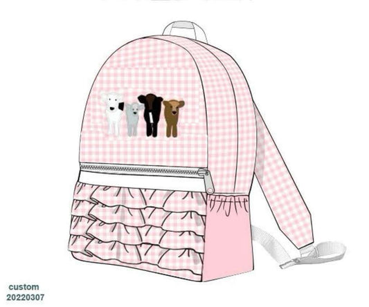 Customer Choice Pre Order 1: Girls Cow Appliqué Backpack