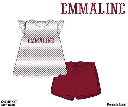 RTS: Neutral French Knot Sets- Girls Garnet Knit Shortie Set