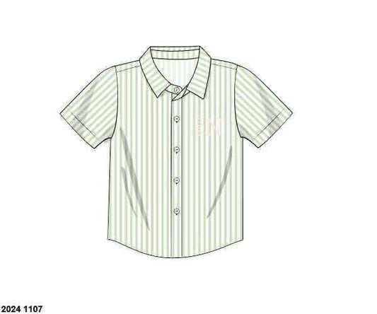 Pre Order 133: Russell Roses & Stripes- Boys/Dad Woven Button Up Shirt