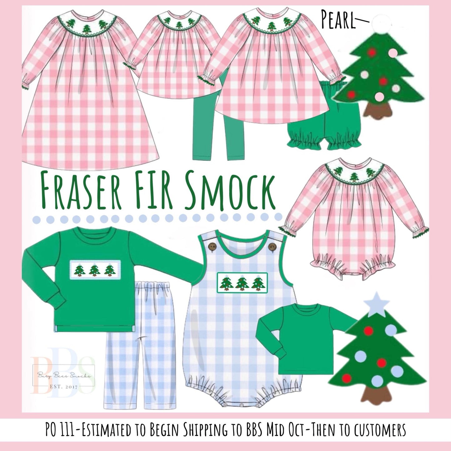 RTS: Fraser Fir Smocks- Girls Woven Bubble