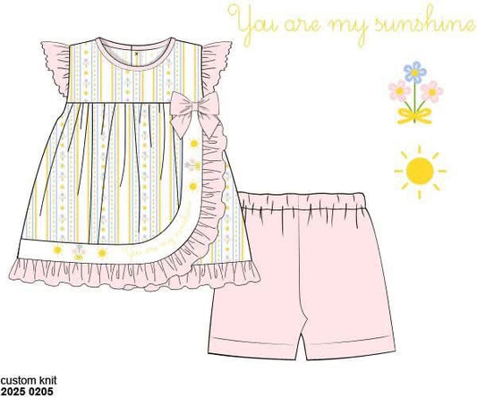 RTS: You Are My Sunshine- Girls Biker Short Set