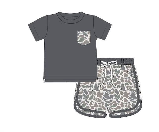 RTS: Causey Camo- Boys Knit Shortie Set