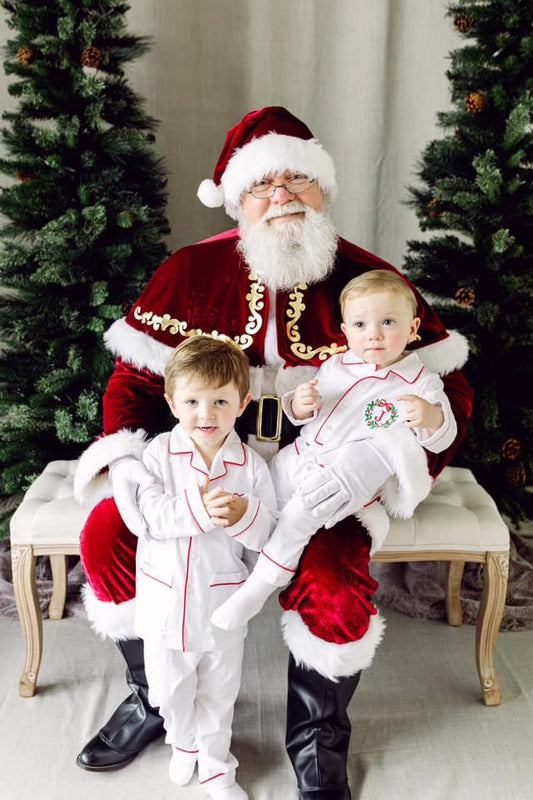 RTS: Christmas Lounge- Wreath Dad/Mini 2pc Button Up Set (No Monogram)