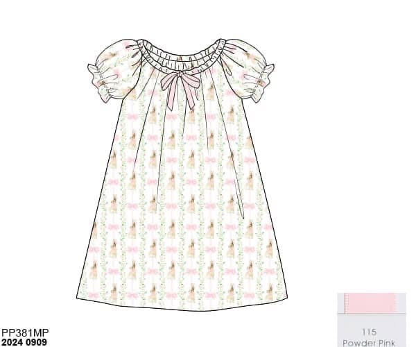 Pre Order 148: Easter Lounge- Girls Bunny Grove Knit Gown