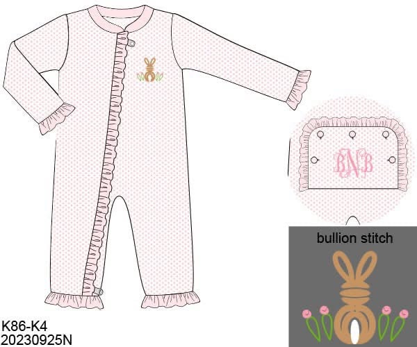 Pre Order 148: Easter Lounge- Girls Bullion Bunnies Knit 1pc