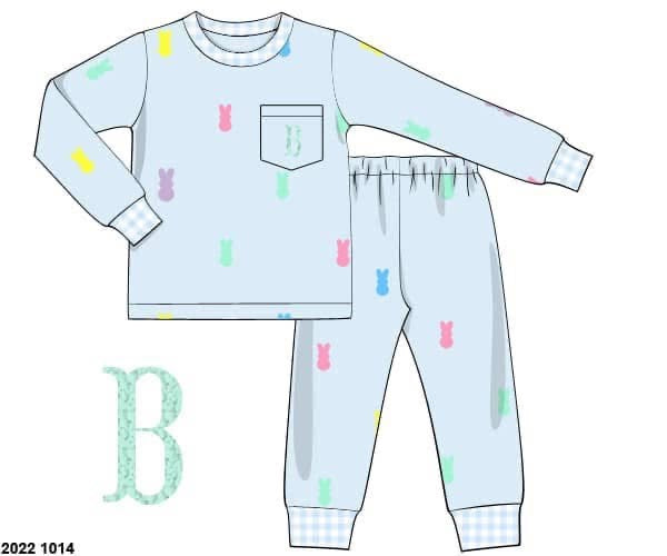 Pre Order 148: Easter Lounge- Boys Peeps Knit Lounge Set