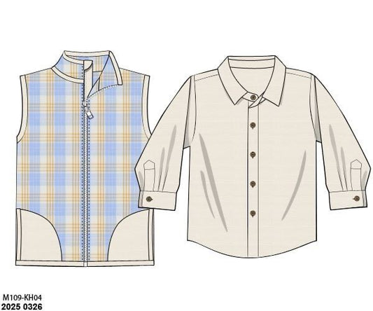 RTS: Calhoun Plaid- Dad/Mini 2pc Vest Set