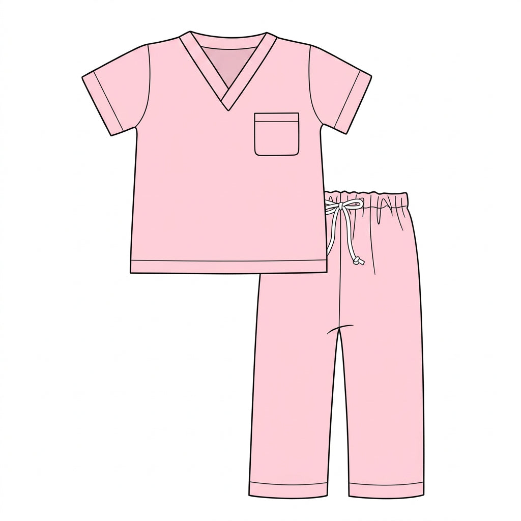 RTS: BBS Dress Up- Light Pink Scrub Pant Set