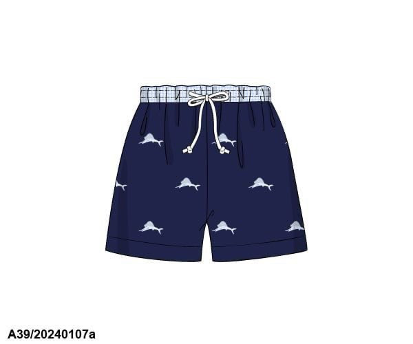 RTS: Sport Fish- Dad/Mini Woven Traditional Swim Shorts