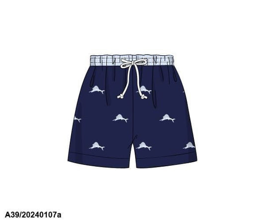 RTS: Sport Fish- Dad/Mini Woven Traditional Swim Shorts